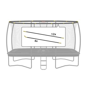 Fiberglass palen veiligheidsnet 500x300 cm