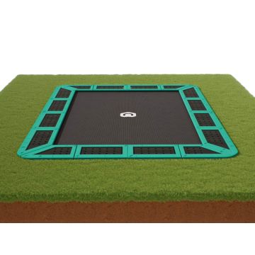 Flat to the ground Trampoline Rechthoekig Capital Play Groen 335 x 244 cm met details