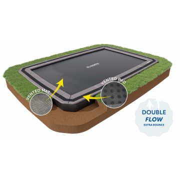 Flat to the ground Trampoline Rechthoekig North 520x370 cm grijs