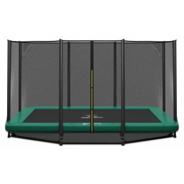 Ingraaf Trampoline Magic Circle Pro 244 x 366 cm Groen met veiligheidsnet