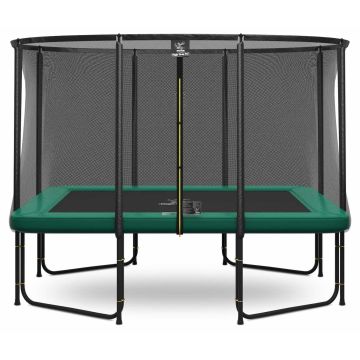 Magic Circle Pro Fiber Rechthoekige Trampoline 214 x 305 cm Groen met veiligheidsnet