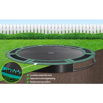 Flat to the ground Trampoline Capital Play Groen 366 cm