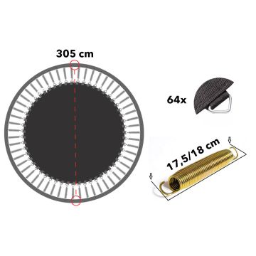 Springmat Trampoline Rond 300 - 305 cm-64-17.5 / 18 cm