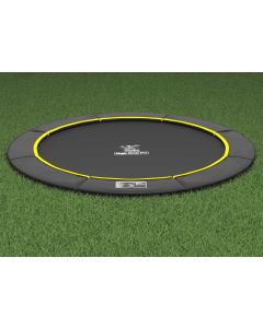 Flat to the Ground Trampoline Magic Circle Pro Black 410 cm