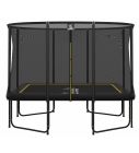 Magic Circle Pro Fiber Black Rechthoekige Trampoline 214 x 305 cm met veiligheidsnet