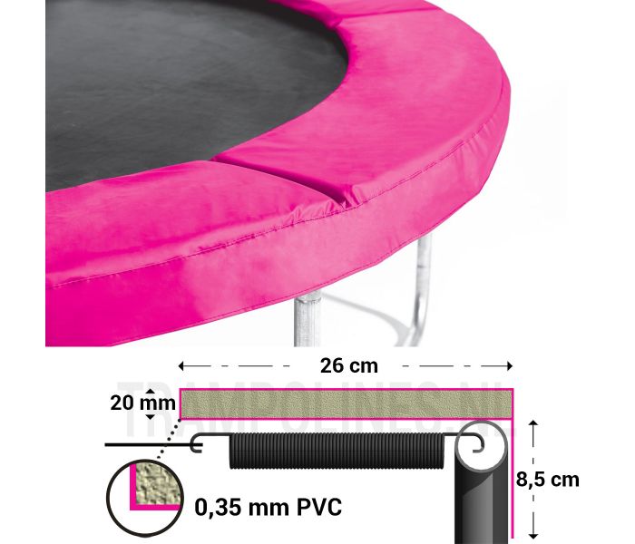 Trampoline Rand roze 213 cm Salta met afmetingen