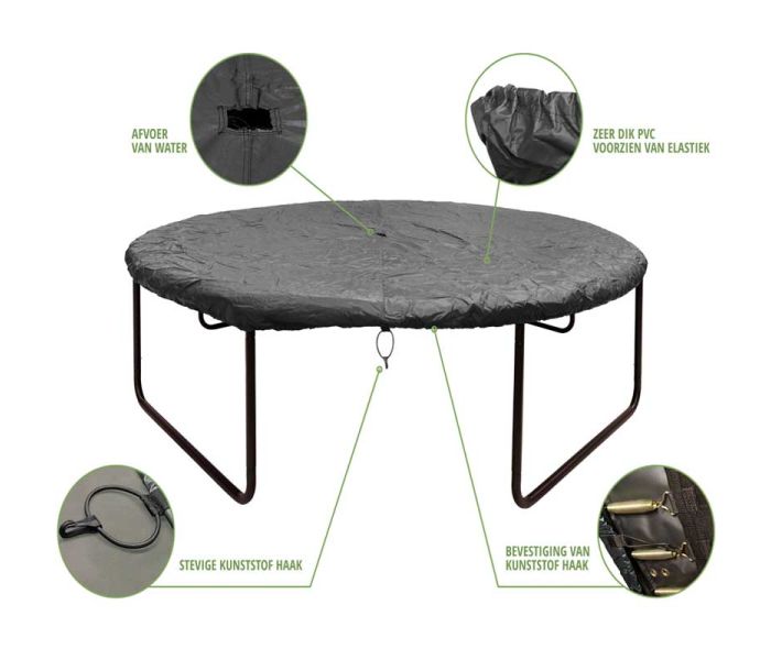 Trampoline winterafdekhoes pro 270 cm Zwart details
