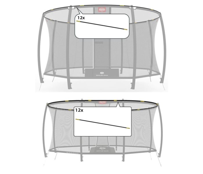 Fiberglass palen veiligheidsnet 470x310 cm