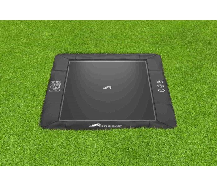 Flat to the ground Trampoline Rechthoekig Akrobat Primus Zwart/Zwart 330x250 cm