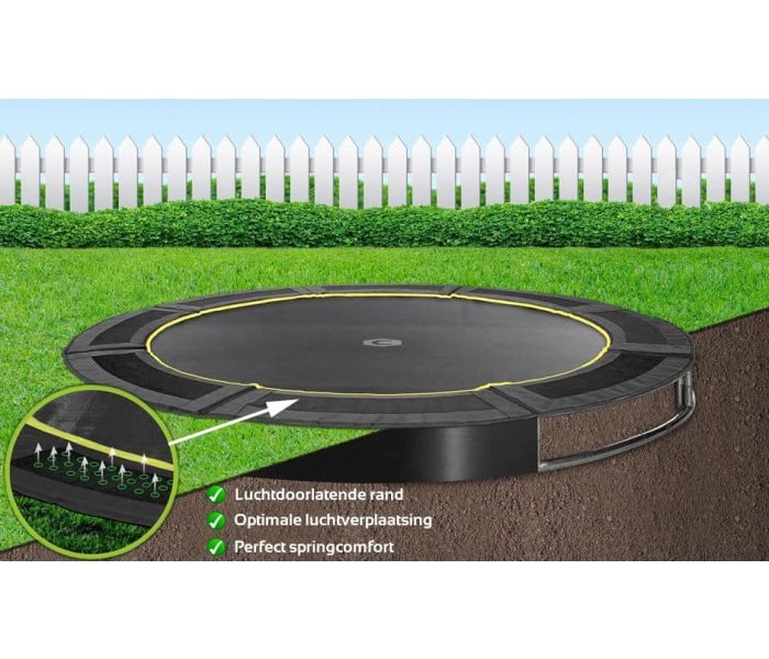 Flat to the ground Trampoline Capital Play Black 427 cm