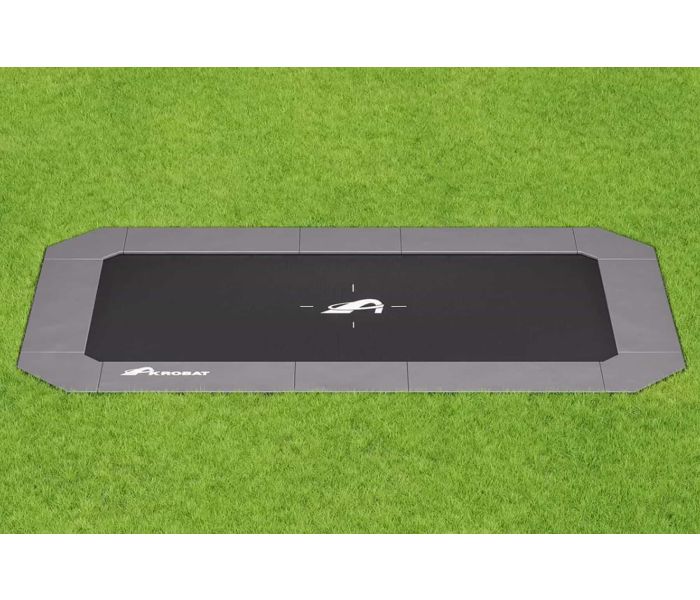 Flat to the ground Trampoline Rechthoekig Akrobat Primus Plus Antraciet 520 x 305 cm