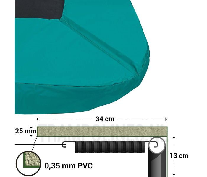 Trampoline Rand Rechthoekig Magic Jump 153 x 214 cm met afmetingen