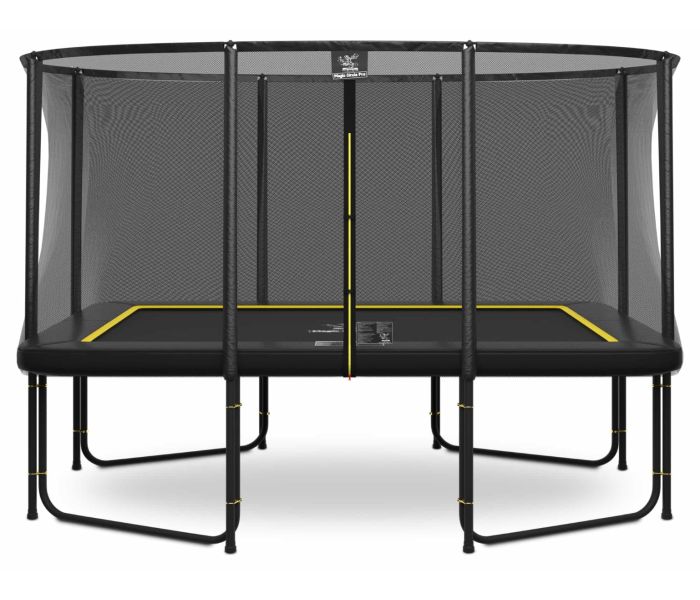 Magic Circle Pro Fiber Black Rechthoekige Trampoline 244 x 366 cm met veiligheidsnet