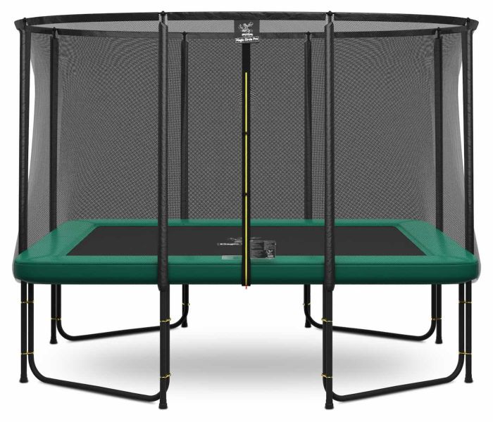 Magic Circle Pro Fiber Rechthoekige Trampoline 214 x 305 cm Groen met veiligheidsnet