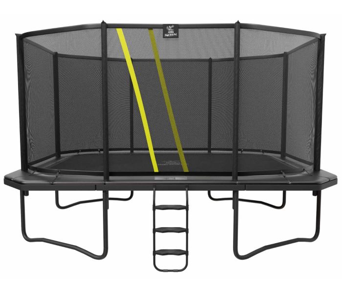 Magic Circle Pro Grey Rechthoekige Trampoline 430 x 305 cm met veiligheidsnet
