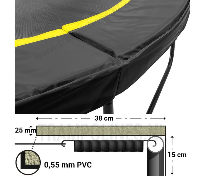 Trampoline rand zwart/antraciet 410 Magic Circle Pro met afmeting