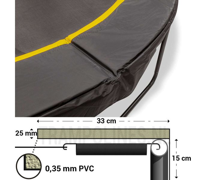 Trampoline Rand Magic Jump Black 244 cm met afmeting