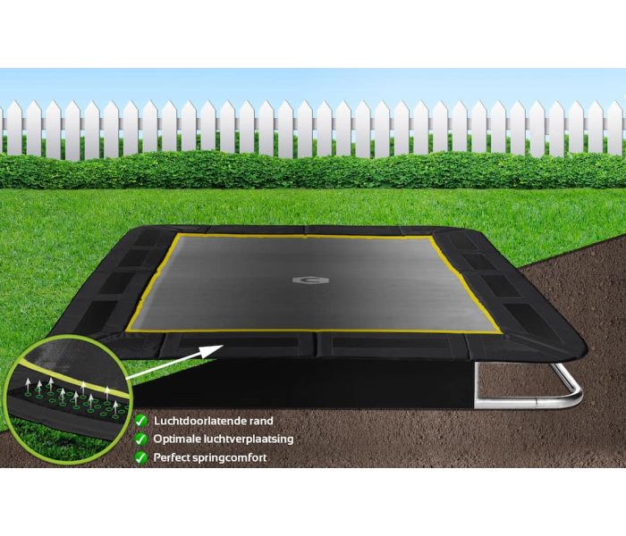 Flat to the ground Trampoline Rechthoekig Capital Play Black 335 x 244 cm